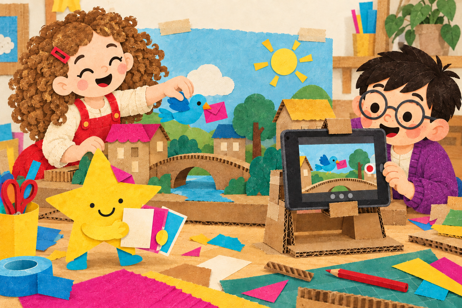 Oorspronkelijke papierillustratie bij Jouw kleine filmproject